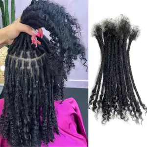 10 Inch 30 Strands Loc Extensions Human Hair with Curly Ends for Men/Women  0.4cm Width Real Human Hair Dreadlock Extensions Can Be Dyed and Bleached