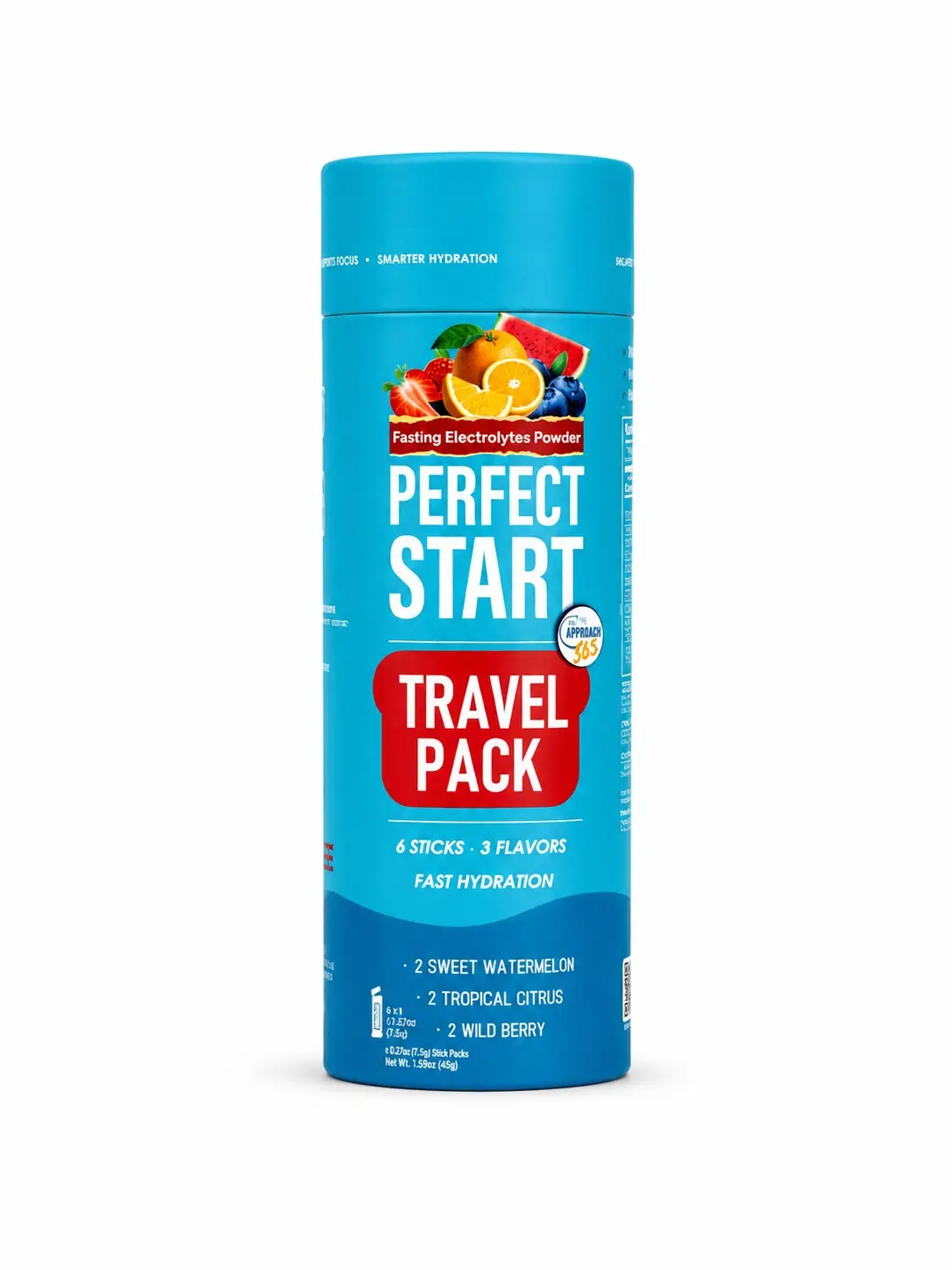 Travel Pack Instant Hydration Electrolyte Powder Sticks - 3 Flavors - 6 Packets