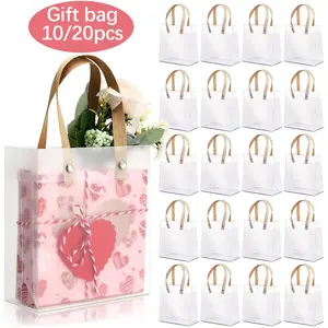 10/20pcs Reusable Half-Transparent Gift Bags, Bouquet Bags, Small Party Favor Bags, Valentine's Day, Mother's Day, Wedding, Birthday, Halloween