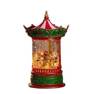 Christmas Music Box Carousel Santa Claus Luminous Christmas Ornaments