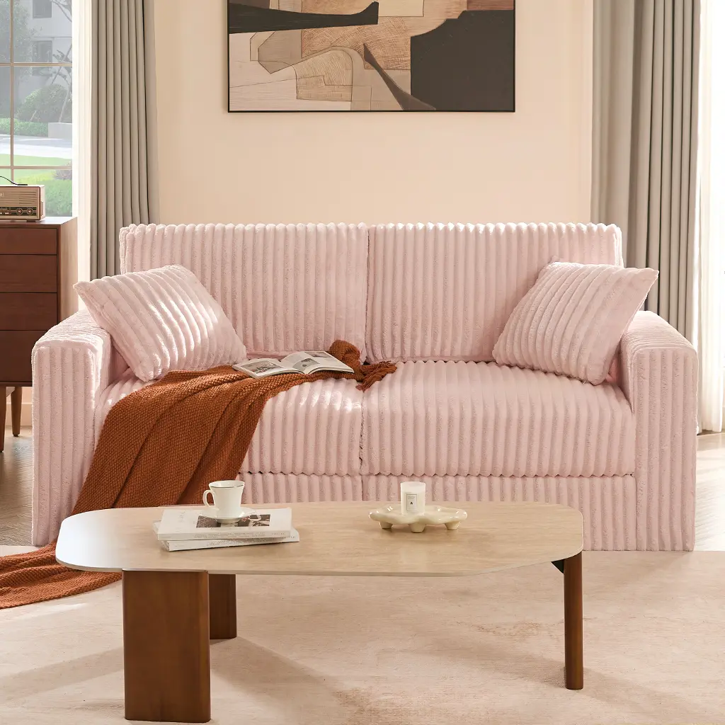 【3 Packages Shipping】Queen Sofa,Cloud Couch 80" Sectional Sofa, Loveseat Modular Couch with Corduroy Upholstery, Deep Seats, High Backrest & Pocket Spring Cushions for Living Room, Fluffy Sofa Set,Modern Sofas Set,Sofas para sala,Couches