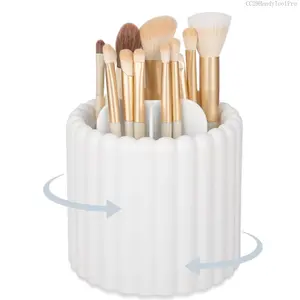 360 Rotating Makeup Brush Holder 7 Slots Make Up Brush Organizer Removable Spinning Cosmetic Brushes Storage Pen Holder for Vanity, Dresser, DeskCC29HandyToolPro