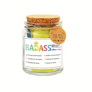 Gift Jar, 1 Count Daily Motivational Sticker Gift Jar, Creative Gift for Women & Men, Encouragement Gift for Team, Friend, Colleague, Family