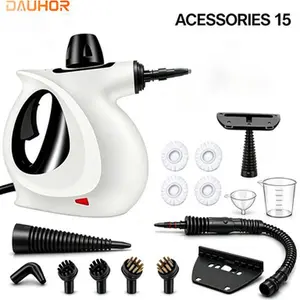 DAUHOR 1050 W Pressurized Handheld Multi-Purpose Natural Steam Cleaner, High-Temperature and High-Pressure Steam Cleaning Equipment, Equipped with 15 Replacement Accessories, Continuous Steam Output, Suitable for Household, Kitchen and Vehicle Cleaning