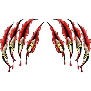 Bloody Monster Claw  pairs Decal 12"x 10" each in size