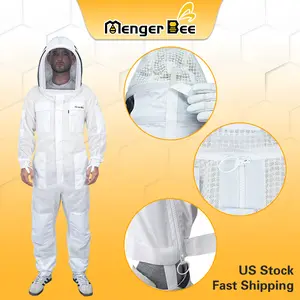 3-Layer Ultra Ventilated Bee Suit for Men and Women Premium Beekeeping Suit with Bee Gloves and Detachable Beekeeping Veils