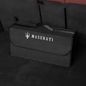 Car Storage Bag Car Trunk Organizer Soft Felt Storage Box For Maserati Levante Ghibli MC20 Grecale Quattroporte GranTurismo President GranCabrio Coupe Spyder