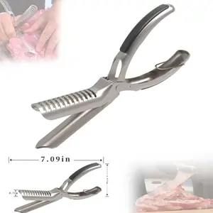 Rib Membrane Remover Stainless Steel Tool Kit - The Ultimate Rib Prep Tool for BBQ Enthusiasts，BBQ Rib Skinner Tool，Ergonomic Design for Easy Membrane Removal - Dishwasher Safe BBQ Accessories