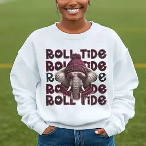 [SALE UP TO 45%] Alabama Roll Tide Football Sweatshirt, Crimson Bama Shirt, Football Team Shirt, Game Day Sport Alabama