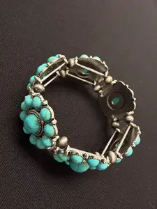 Western Turquoise Cluster Stretch Bracelet