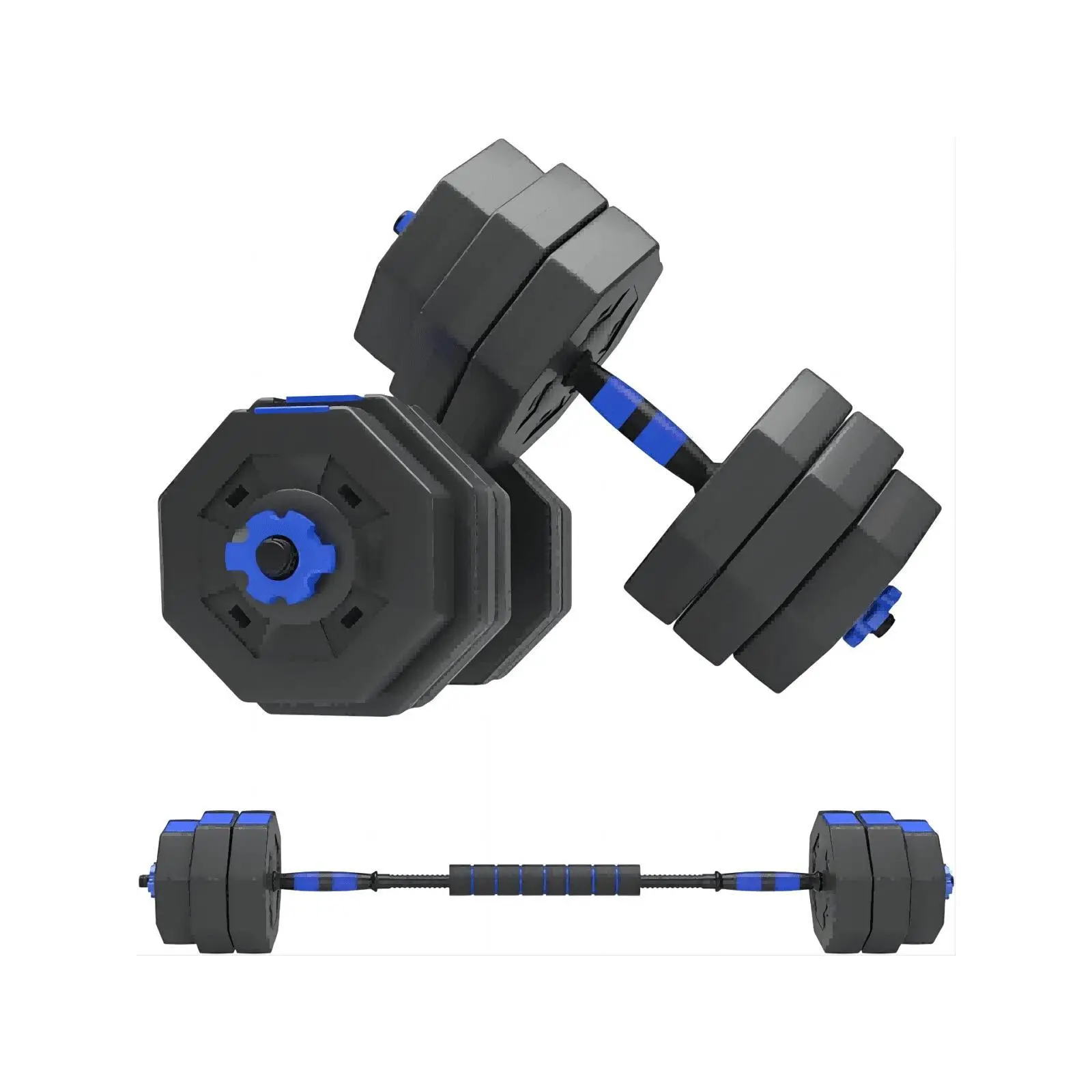 Fitness equipment  DlandHome 55LB 66LB Free Weight Dumbbells With Connector 3 In 1 Adjustable Weights Set For Home Gym Used As Dumbbell Barbell Outdoor agility training