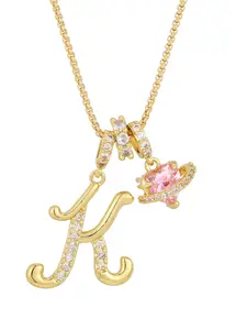 Copper A-Z Initial Letter Pendant Necklace for Women, Heart Zircon Box Chain Choker, Adjustable Length, Fashion Jewelry, Letters Necklace