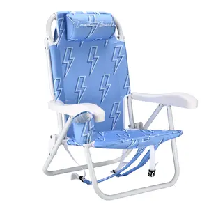 Double Bolts Reclining Backpack Beach Chair Blue