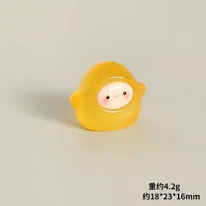 light yellow Cute  handmade decoration mini elf ghost night light cute granule desktop car ornament resin crafts