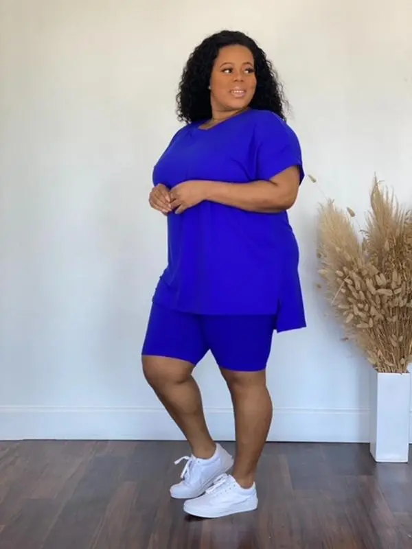 Serene Biker Short Set | Bright Blue Serene Biker Short Set | Bright Blue