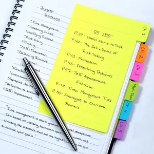 Index Divider Sticky Note, 1 Count Tabbed Self-stick Lined Note Pad, Multi-purpose Label Sticky Note, Colors Sticky Note Pad, Stationery Supplies, Quick Retrieval