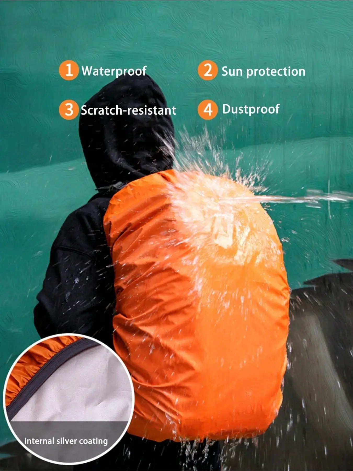 1 waterproof backpack rain cover, suitable for outdoor travel and sports -35 liters, dustproof and portable, wear-resistant dust cover, suitable for hiking and camping backpacks - protect your equipment from rain, dust, and scratches.