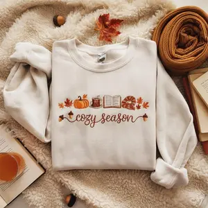 Pumpkin Spice Embroidered Fall Sweatshirt | Cozy Autumn Crewneck for Thanksgiving | Cute Cottagecore Trendy Gift for Her