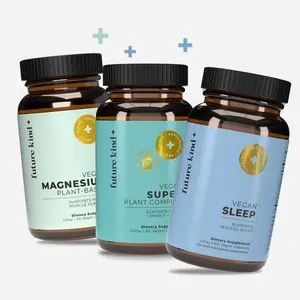 Future Kind Stress Less Bundle - Plant-Based Nutrients for Calm Support, Vegan Magnesium, Super Plant Complex & Vegan Sleep