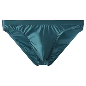 Men's Ice Silk Low Rise Briefs, One-Piece Seamless, Smooth Satin Touch, Ultra Soft Comfortable Underwear 3 Pack