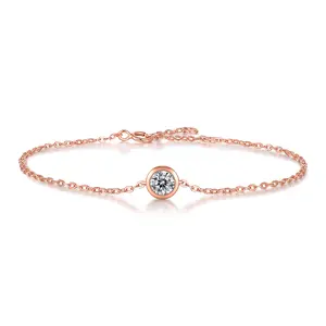 [TW] 0.5 Carat 925 Sterling Sliver Bubbles Synthetic Moissanite Bracelet (L10803)