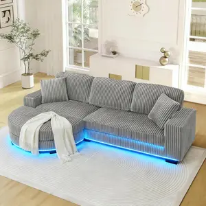 Niccae Stylish Foam-Filled Convertible Sofa Bed - Furniture, 3 Packages Shipped, 2 Pillows Included, Light Strip, Durable Hardwood Frame, Adjustable Recliner, Couch for Living Room, Sofas Living Room