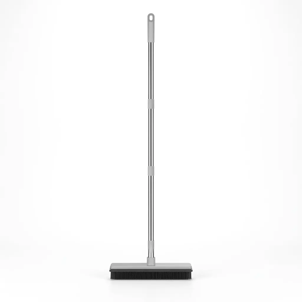 Stainless Steel Pet Hair Remover Broom - Comfortable Multi-Surface Cleaning Tool for Carpet Raking, Floor Squeegeeing, Hard Floor Cleanup, Household Home Care Supplies