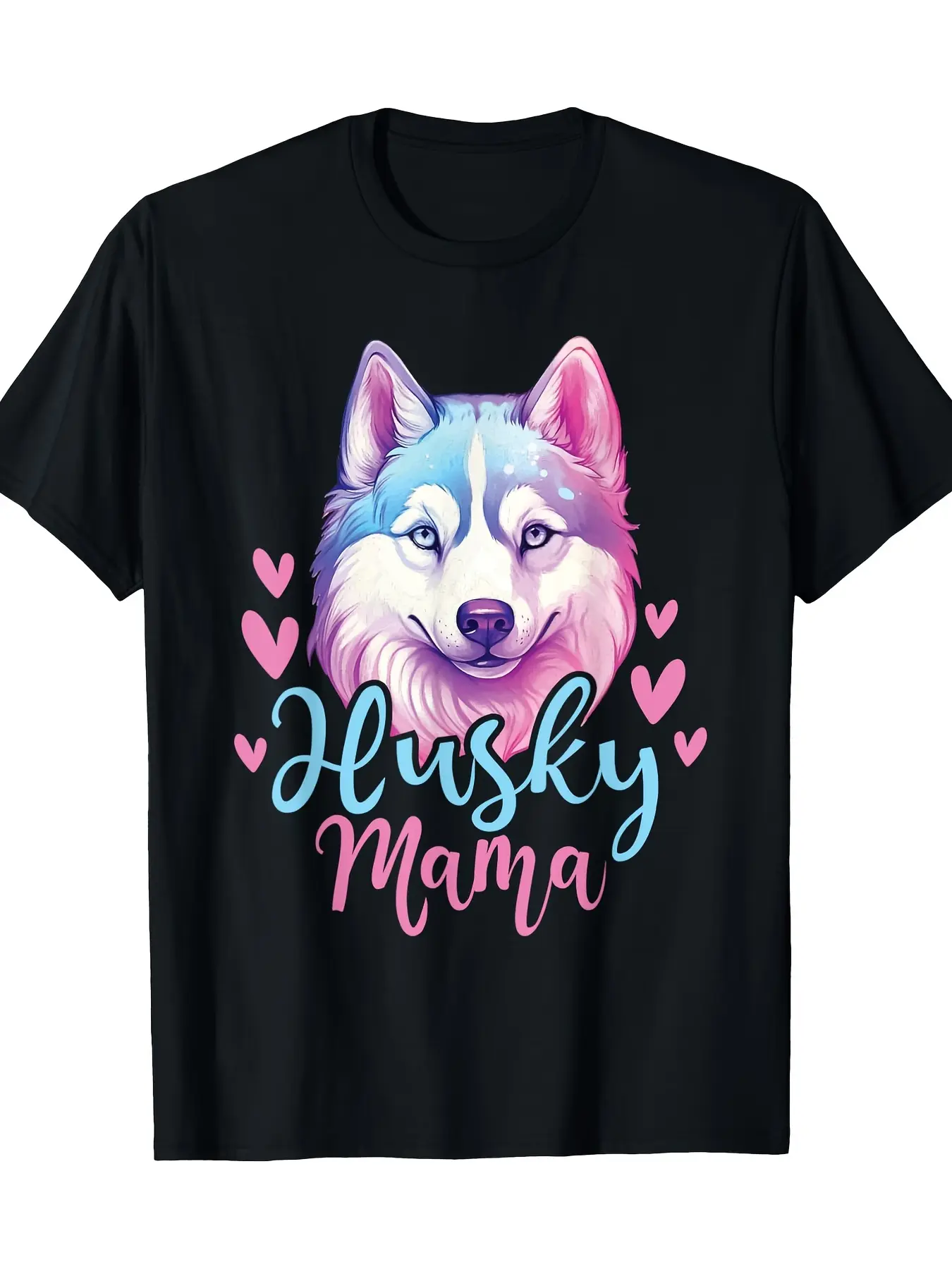 Men's Husky Mom Graphic Tshirt for Pet Lovers, Classic Fit Siberian Husky Top with Soft Fabric, Summer Menswear, 2Xl, Halloween Essential, 3Xl