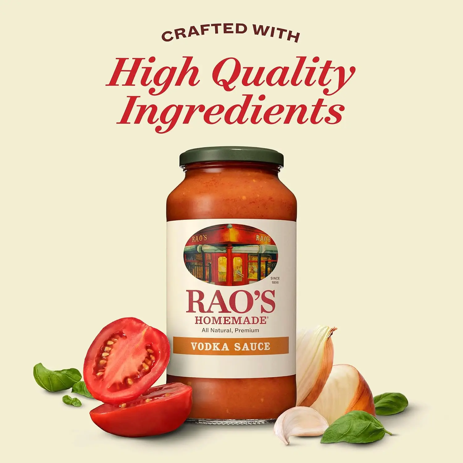 Rao's Homemade Vodka Sauce, 32 oz, Creamy Tomato Sauce, Pasta Sauce, Carb Conscious, Keto Friendly, All Natural, Premium Quality, With Parmigiano Reggiano and Pecorino Romano Cheeses & Vodka