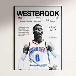 Russell Westbrook Poster, Wall Print, Basketball Print, Poster Print, Sports Decor, OKC  Poster, Basketball Gift