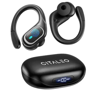 T16 Open-Ear Wireless Earbuds, Bluetooth 5.4 Sport Headphones, 70H Playtime, IPX7 Waterproof, Noise Reduction, Charging Case for Calls & Travel