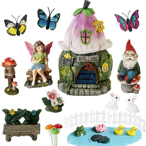 BangBangDa Miniature Fairy Garden Accessories - Fairies Gnome Figurines Statue Set Indoor Outdoor Garden Decoration Yard Art Birthday Gardening Gifts for Girl Boy Mother Girlfriend