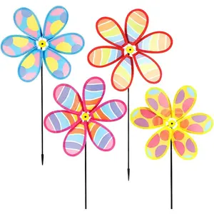 4PCS Wind Spinners for Yard and Garden, Lawn Yard Decorations Pinwheels Colorful Whirligigs Windmill for Outdoor Decor7