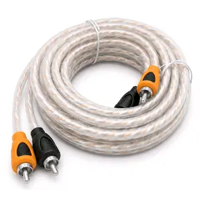 Blurred Vision Audio BVRCA2CH – 17ft Premium Ofc 2-Channel RCA Interconnect Cable (Orange)