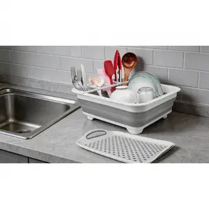 Collapsible Dish Drying Rack with Drainboard, Portable Space-Saving Organizer Containers for Kitchen Countertops, Over-Sink Use (Sports & Outdoor Fishing RV Camper Storage Solution)Solo Hot Shop