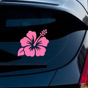 Hibiscus Flower Vinyl Decal – Holographic or Matte Sticker for Car, Laptop, Bottle