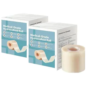 Hydrocolloid Roll for Wound Care, Hydrocolloid Patch Bandages with Self-Adhesive, Bed Sore Bandages, Highly Absorbent for Burn, Blister, Acne Care, Sterile and Waterproof ,Protect Picking & Support Healing  Cut-to-Size (5cm*150cm)