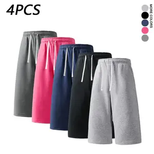 4-Pack Men’s 3/4 Sweatpants, Available in 1-Pack or Value 4-Pack Set, Soft & Breathable Joggers with Drawstring Waist, Perfect Summer Outfit for Gym, Lounge, Travel and Daily Casual Wear, Ideal Guys Gifts