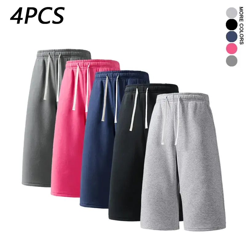 4-Pack Men’s 3/4 Sweatpants, Available in 1-Pack or Value 4-Pack Set, Soft & Breathable Joggers with Drawstring Waist, Perfect Summer Outfit for Gym, Lounge, Travel and Daily Casual Wear, Ideal Guys Gifts