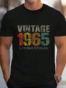 100% Cotton 59 Year Old Gifts Vintage 1965 Limited Edition 59th Birthday T-Shirt Women's Men's Graphic Tee Crew Neck summer vacation Tops
