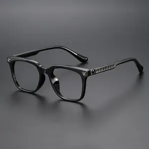 Glasses Frame Artistic Versatile Prescription Unisex Black 72318 Big Face Retro Fashion Natural Look Trending