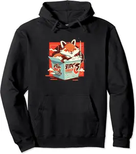 Kawaii Japanese Style Red Fox Anime Pullover Hoodie - Lydiagarcia Shop 46B0BZK691D8