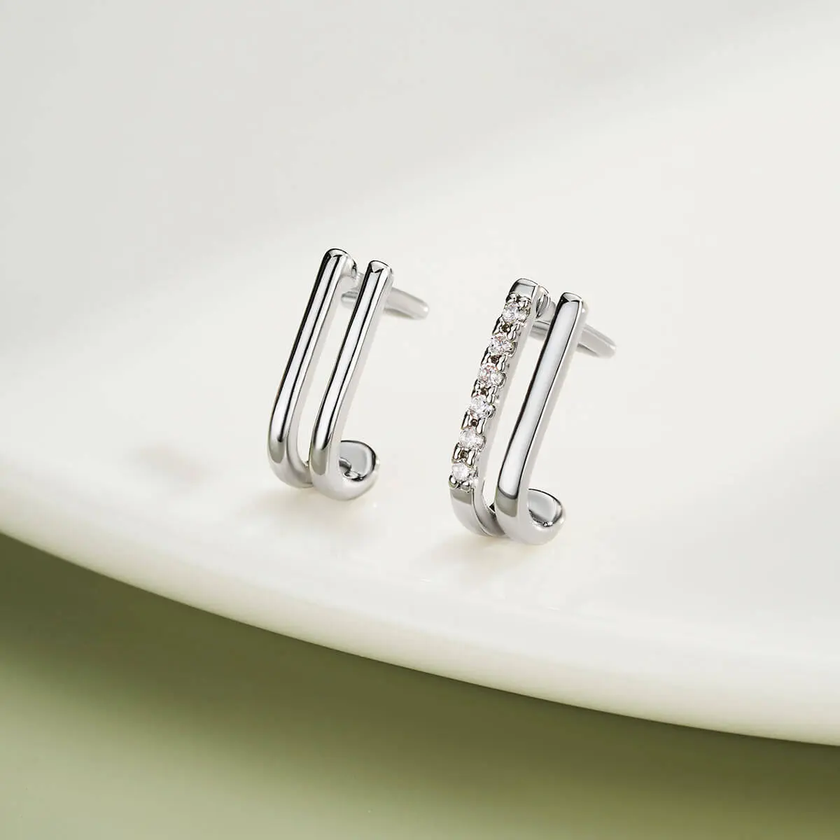 OUFER 2PCS 20G 316L Stainless Steel Geometric Prong Musical Notes L-Shaped Nose Ring Set - Unisex Adjustable Nose Studs, Funky Unique Accessories for Music Lovers' Daily Wear Body Jewelry