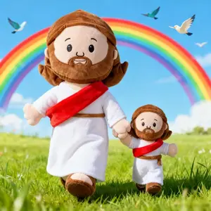 2pcs Jesus Heart Plush Toys, Cute New Year Gift, Mother's Day Easter Gift, Christian Baptism Gift, Thanksgiving Christmas Gift