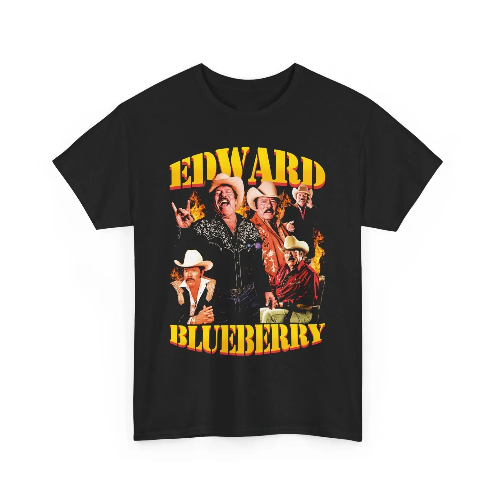 Men's Fitted Blueberry Print Edward Lalo Mora Vintage Retro Round Neck Short-Sleeve Cotton T-Shirt, Unisex Casual Top, Menswear HG0042