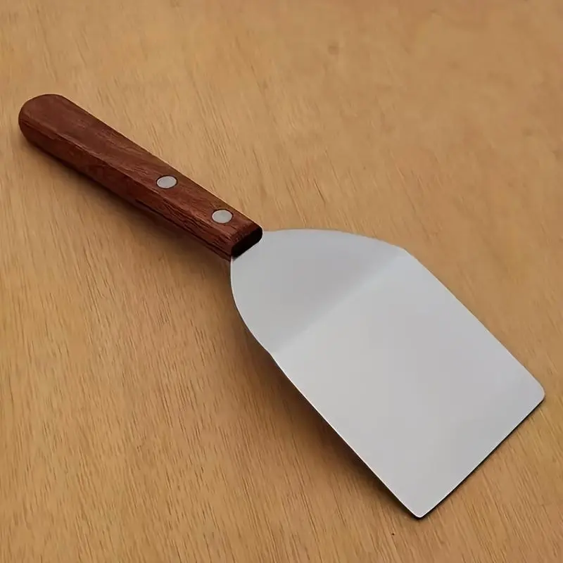 Stainless Steel Brownie Spatula, Wooden Handle Cheese Shovel, Pizza Spatula, Baking Spatula, Baking Tools, Kitchen Cooking Utensils, Kitchenware