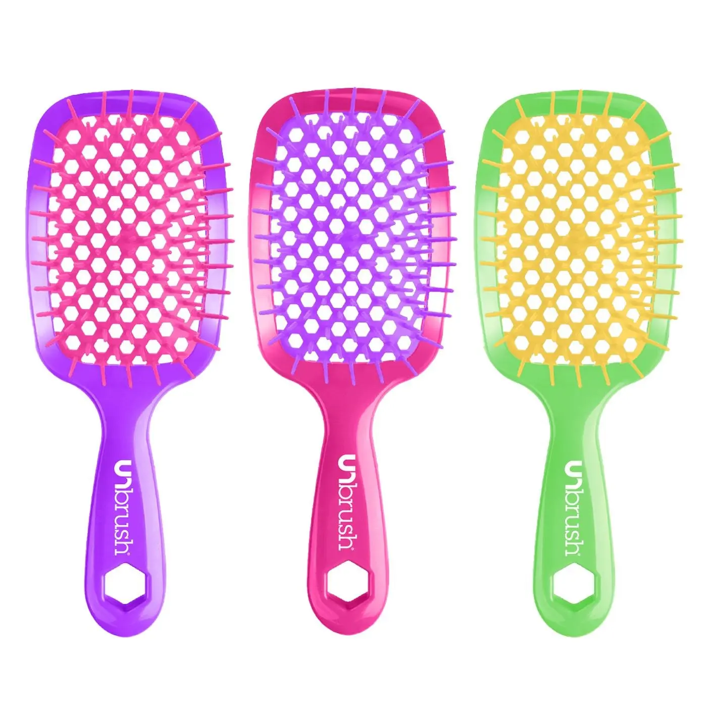 UNbrush Detangling Hair Brush Neon Collection (3 Brushes) UNbrush Detangling Hair Brush Neon Collection (3 Brushes)