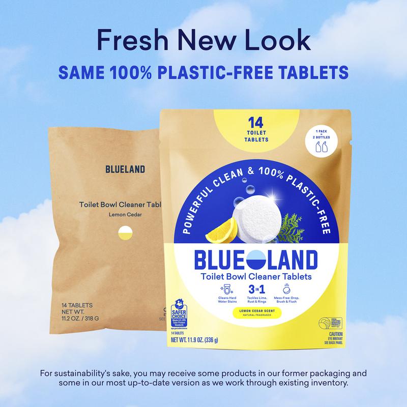 Blueland Toilet Bowl Cleaner Tablets, Eco-Friendly 100% Plastic-Free Tablets, Mineral and Plant-Based Cleaning Power, Septic-Safe