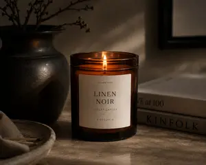 HOUSE1111 | LINEN NOIR | Luxury Candle | Clean Linen, Amber & Soft Woods | Premium Home Fragrance
