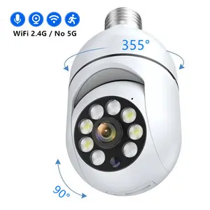 WiFi 2.4GHz Wireless Light Bulb Security Camera for Home Security,Auto Tracking,Video Recording,Two-Way Audio - Easy to Install,Color Night Vision Home HD Camera